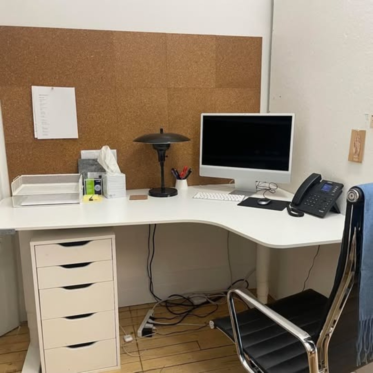 IKEA Galant White Sit/Stand Desk - image-1