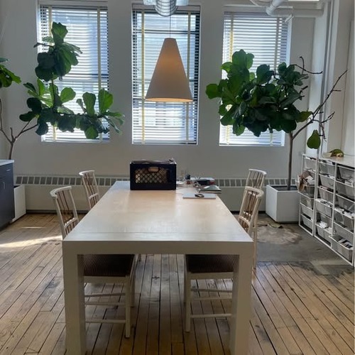 Used Antique White Wood Dining Table for sale on AptDeco