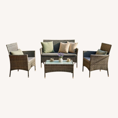 Used Light Gray Bamboo Patio Furniture for sale on AptDeco