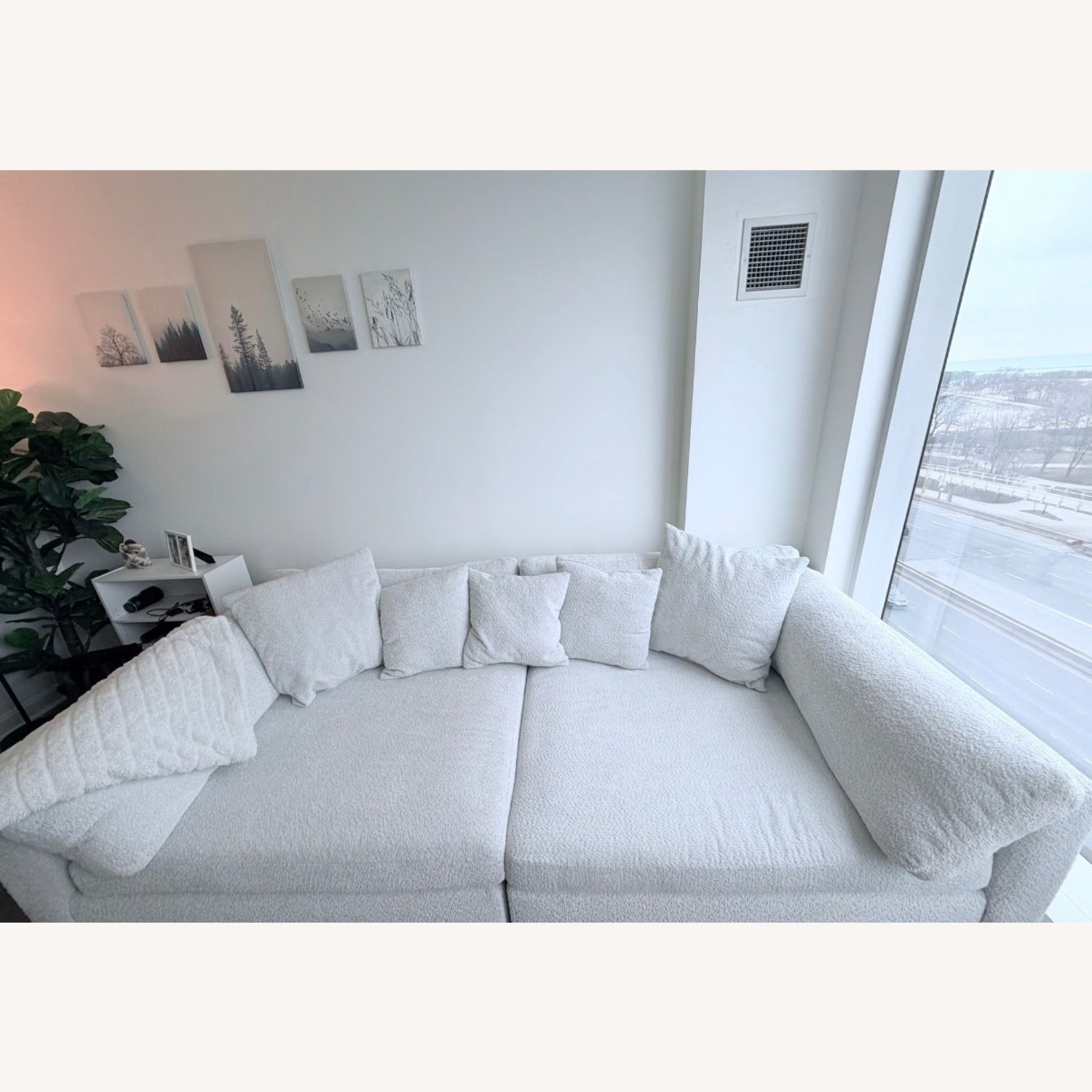 Boucle deep love seat couch - image-2