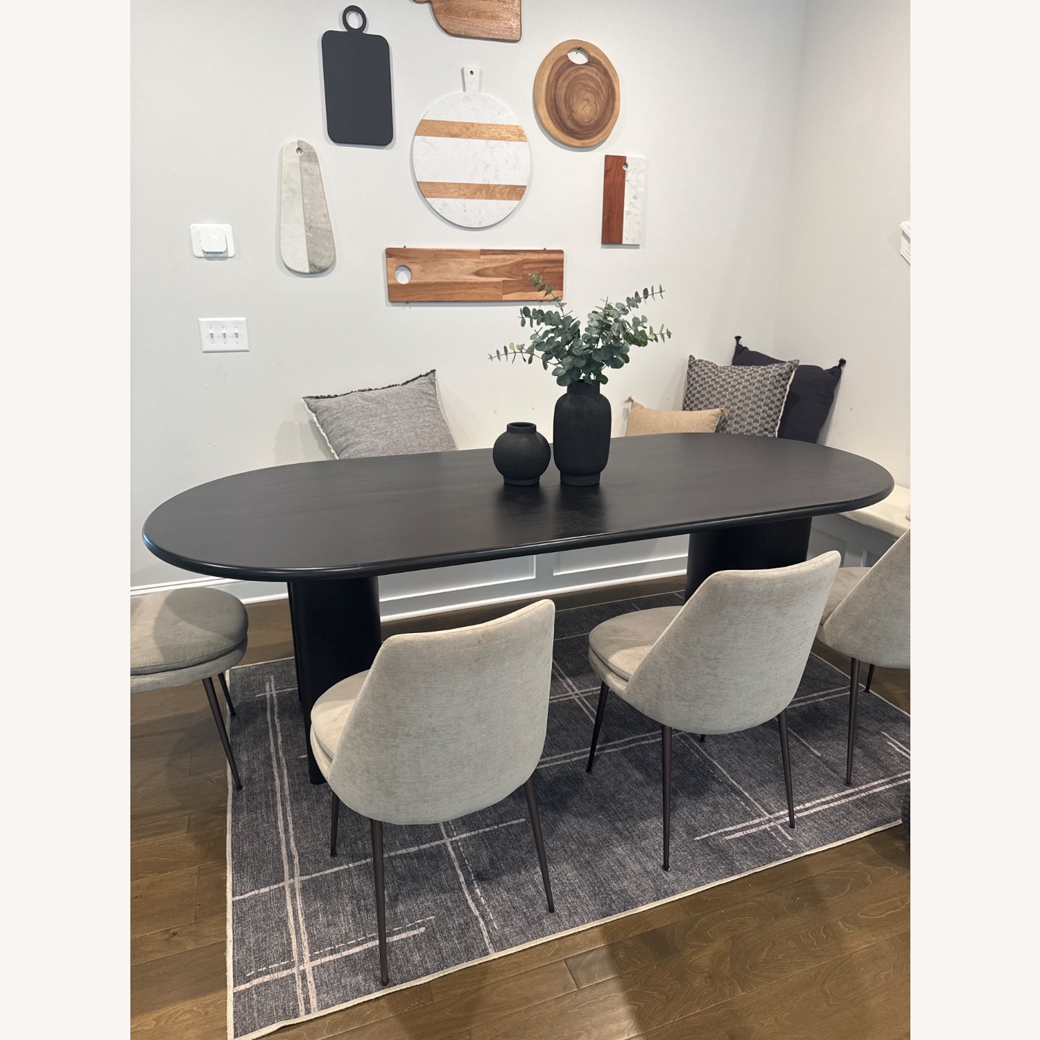 Crate & Barrel Black Acacia Wood Dining Table 94” - image-3