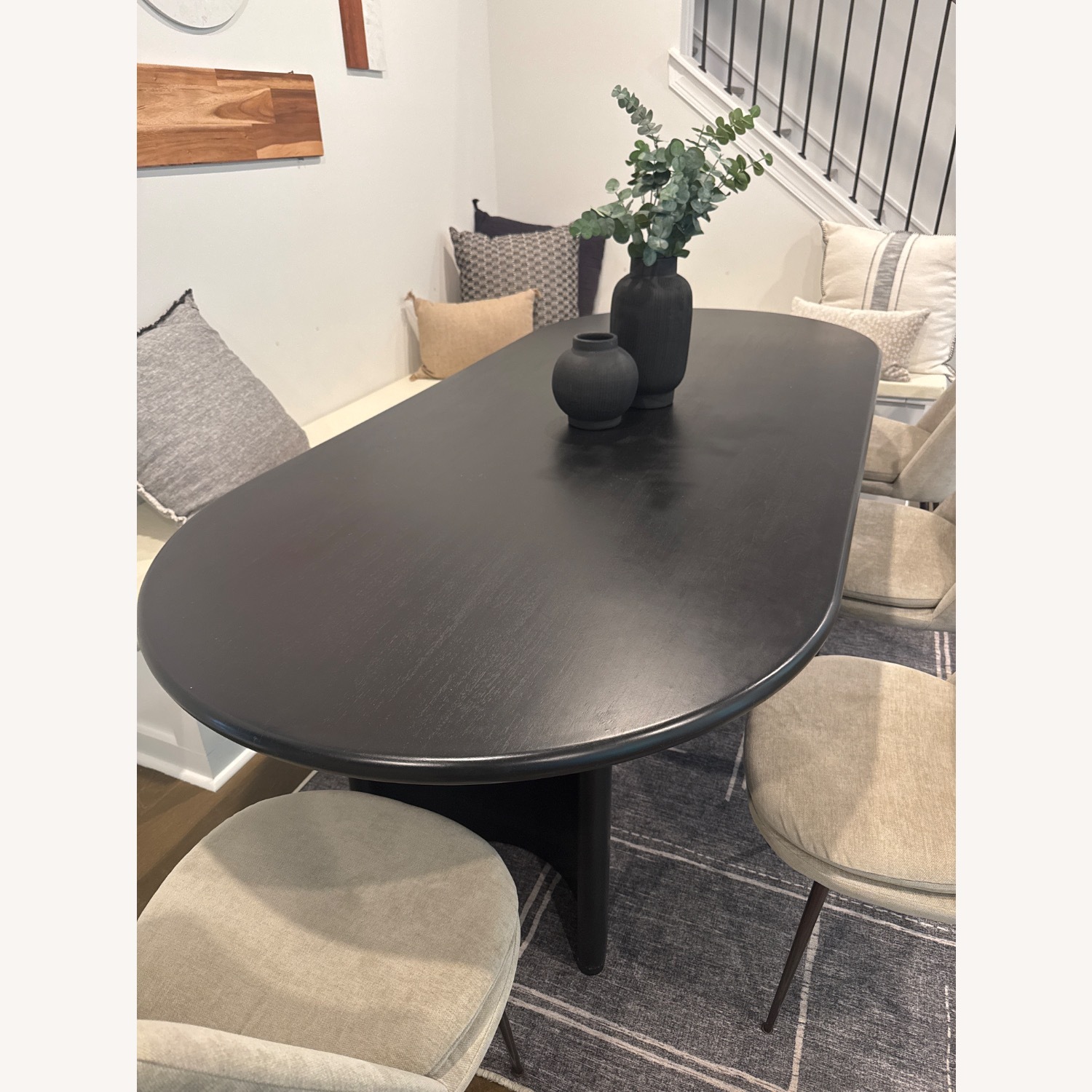 Crate & Barrel Black Acacia Wood Dining Table 94” - image-2