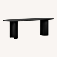 Crate & Barrel Black Acacia Wood Dining Table 94”