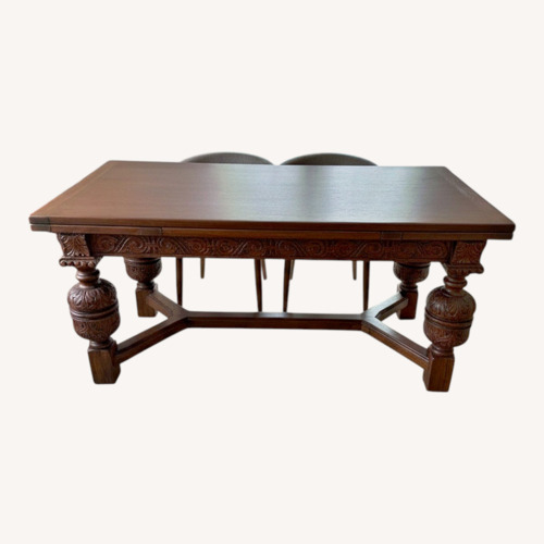 Used Antique Dark Brown Dining Table for sale on AptDeco