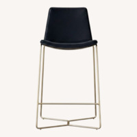 West Elm Navy Leather Bar Stools