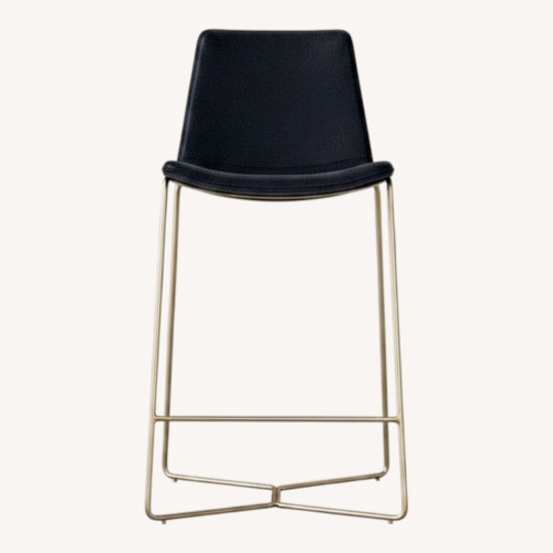 Used West Elm Navy Leather Bar Stools for sale on AptDeco