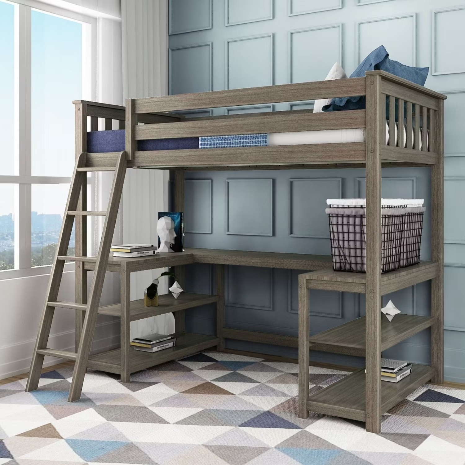 Target Bed with Wraparound Desk - image-4
