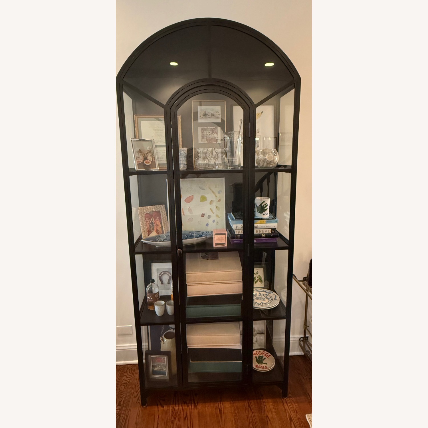 Crate & Barrel Ventana Black Metal Display Hutch - image-1