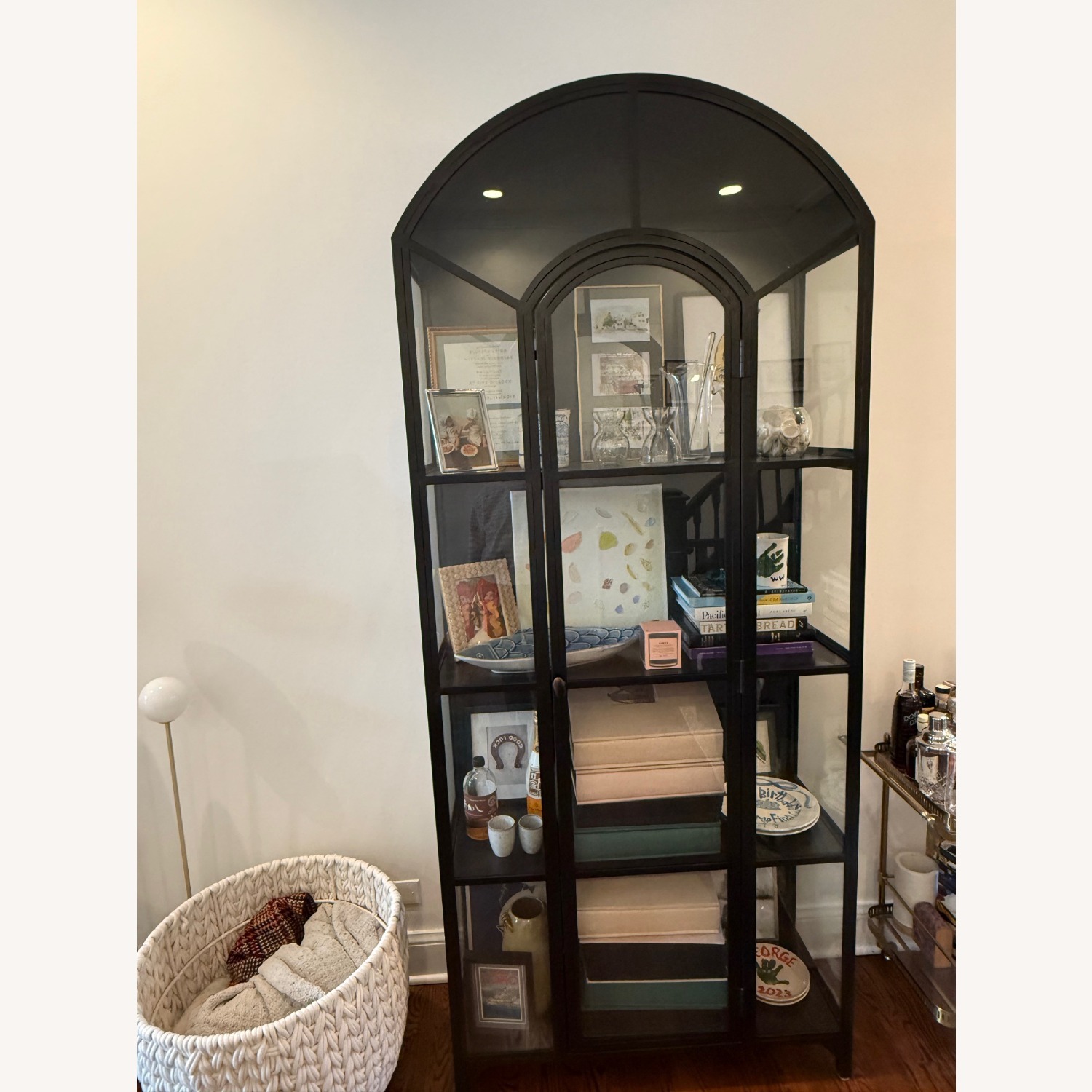 Crate & Barrel Ventana Black Metal Display Hutch - image-3