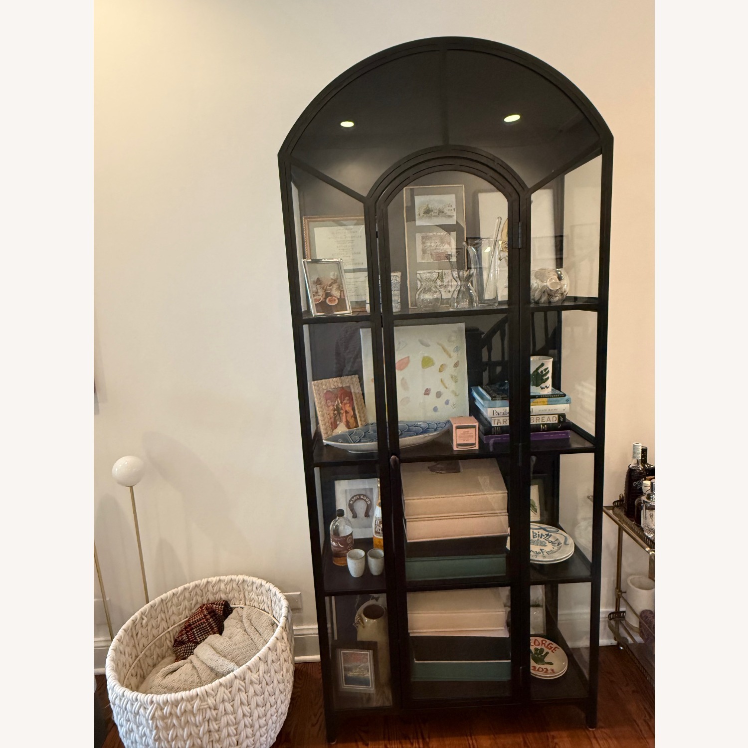 Crate & Barrel Ventana Black Metal Display Hutch - image-2