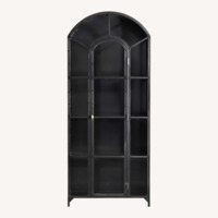 Crate & Barrel Ventana Black Metal Display Hutch