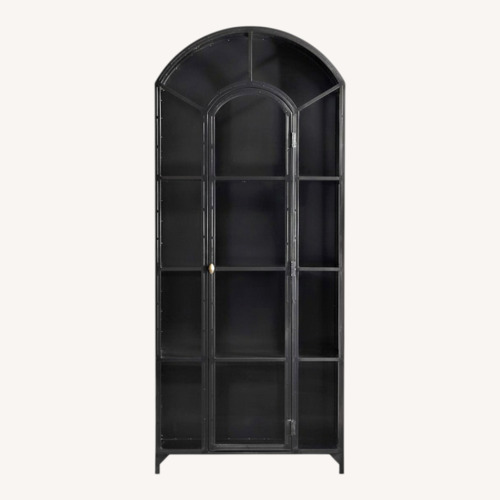 Used Crate & Barrel Ventana Black Metal Display Hutch for sale on AptDeco