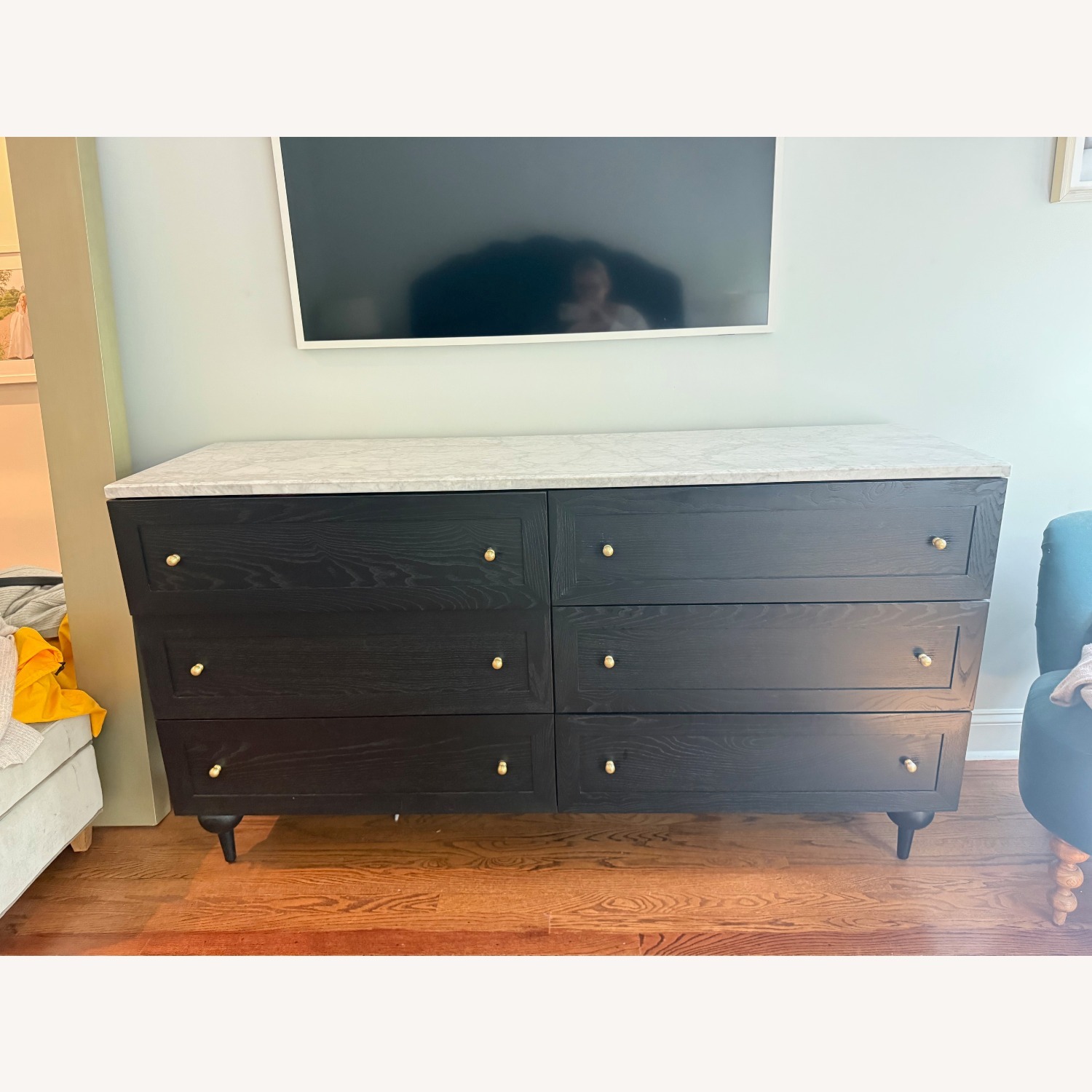 Anthropologie Black Marble Dresser - image-3