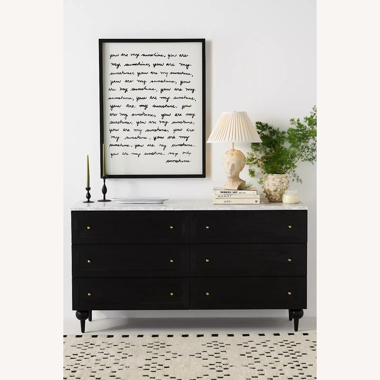 Anthropologie Black Marble Dresser - image-4