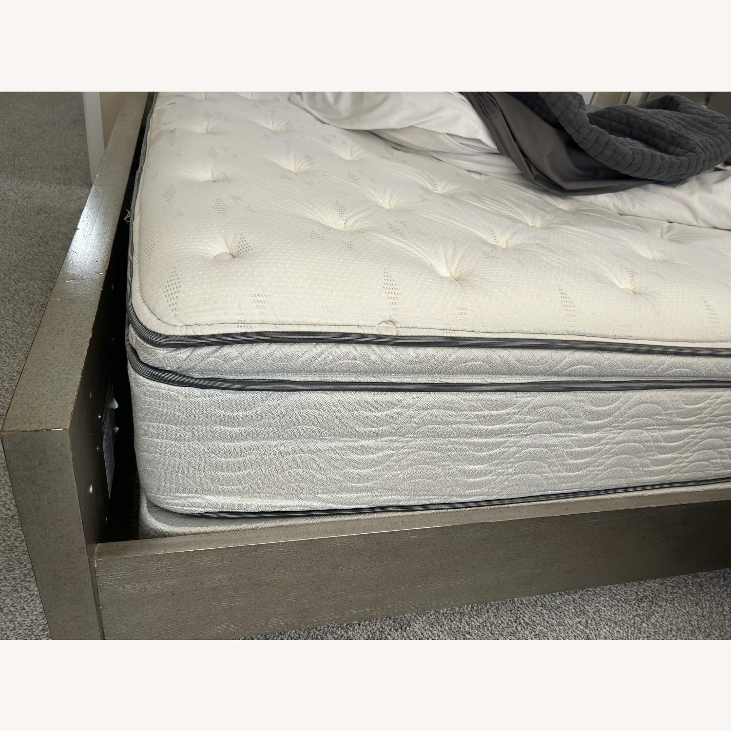Dark Brown Wood King Bed - image-4
