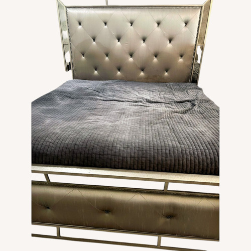 Used Dark Brown Wood King Bed for sale on AptDeco