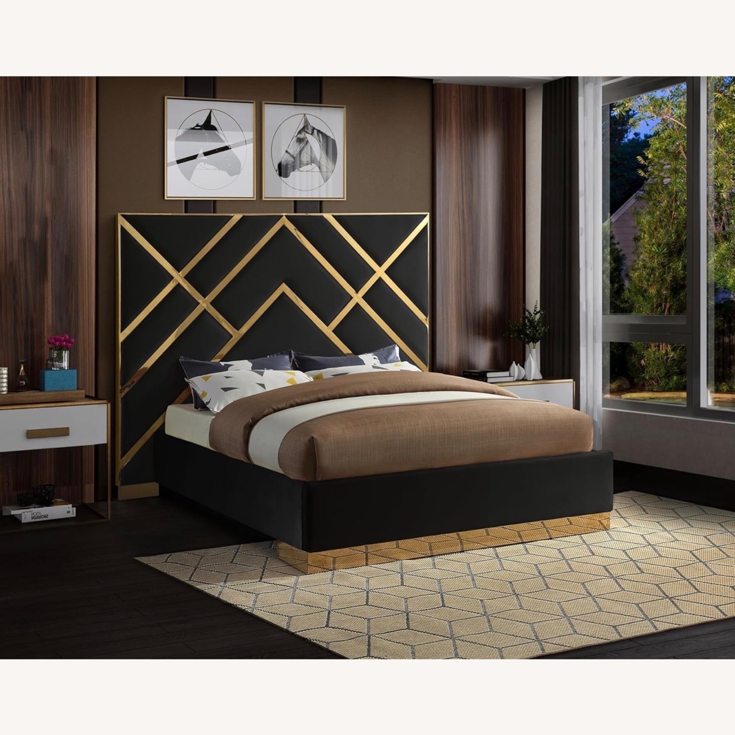 Amazon Black and Gold King Bed Frame - image-3