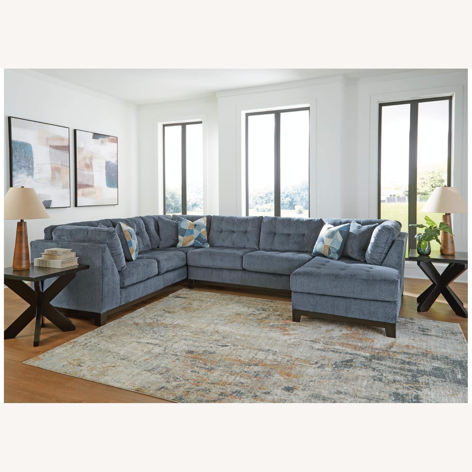 Ashley Furniture Blue 3+ Piece Sectional - image-7