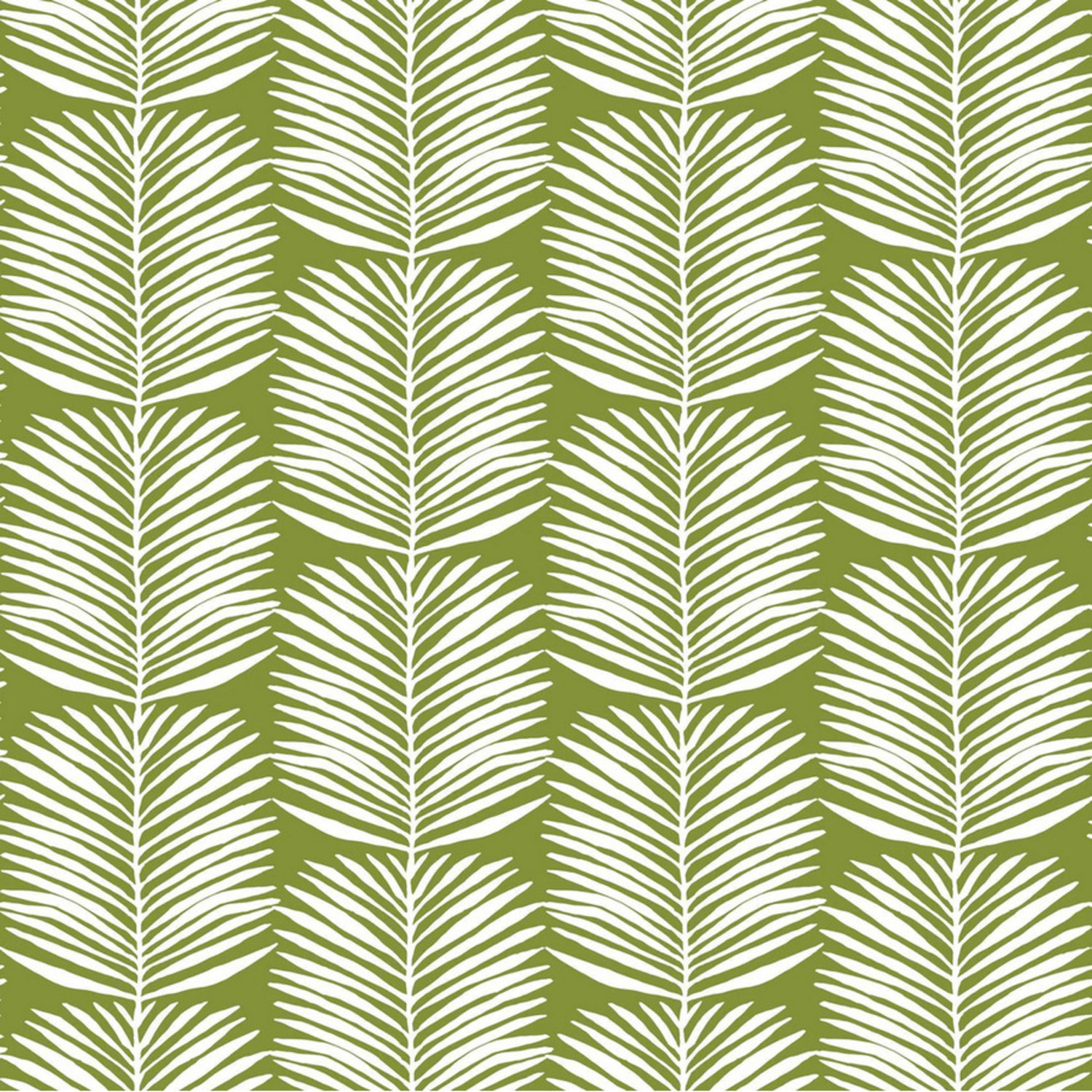 Green & White Palm Leaf Premium Wallpaper - image-1