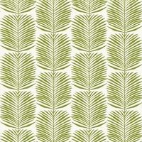 Green & White Palm Leaf Premium Wallpaper