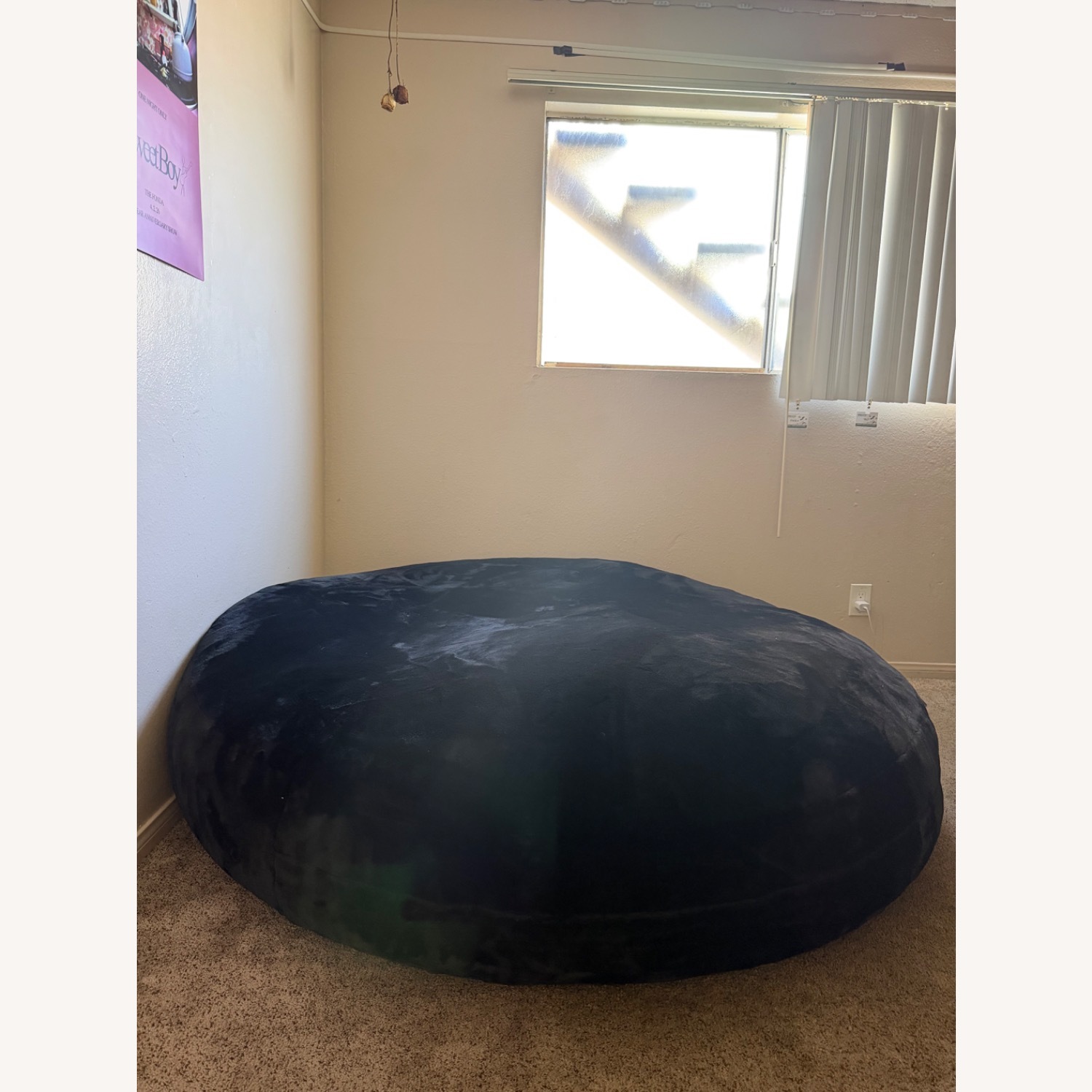  Black Fur and Hide Sleeper Sofa - image-1