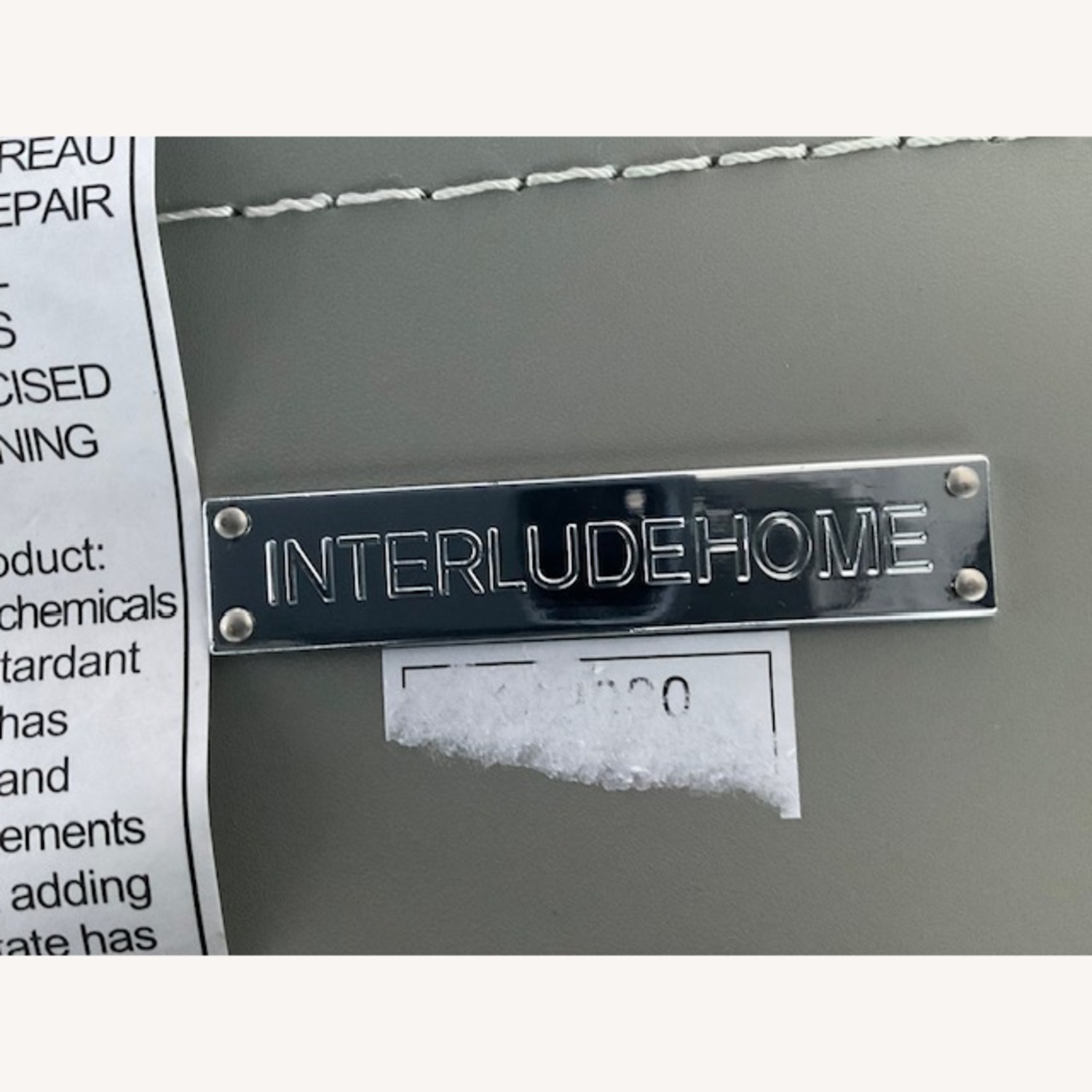 Interlude Home Light Gray Leather Stools - image-5