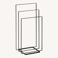 CB2 Polished Nickel 3 Rod Standing Towel Rack