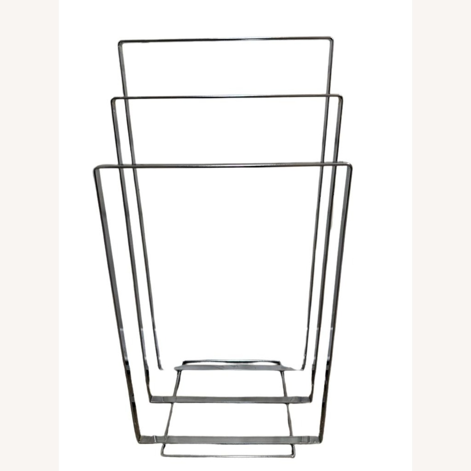 CB2 Polished Nickel 3 Rod Standing Towel Rack - image-1
