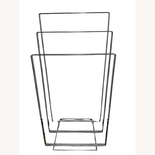 Used CB2 Polished Nickel 3 Rod Standing Towel Rack for sale on AptDeco