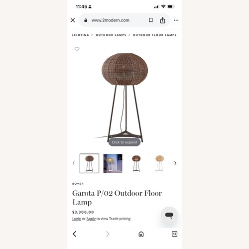 Used 212 Modern Furniture Light Brown Floor Lamp for sale on AptDeco