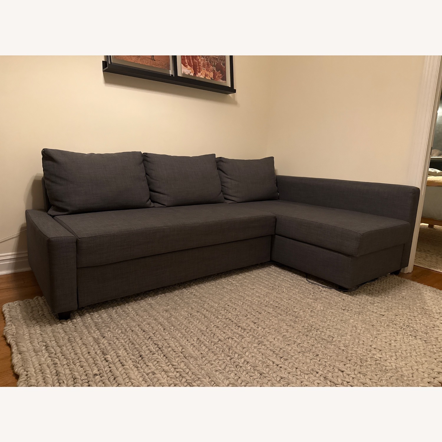 IKEA FRIHETEN Dark Gray 3-seat Sectional - image-1