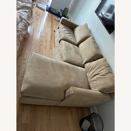 Used Crate & Barrel Light Brown 2 Piece Sectional for sale on AptDeco