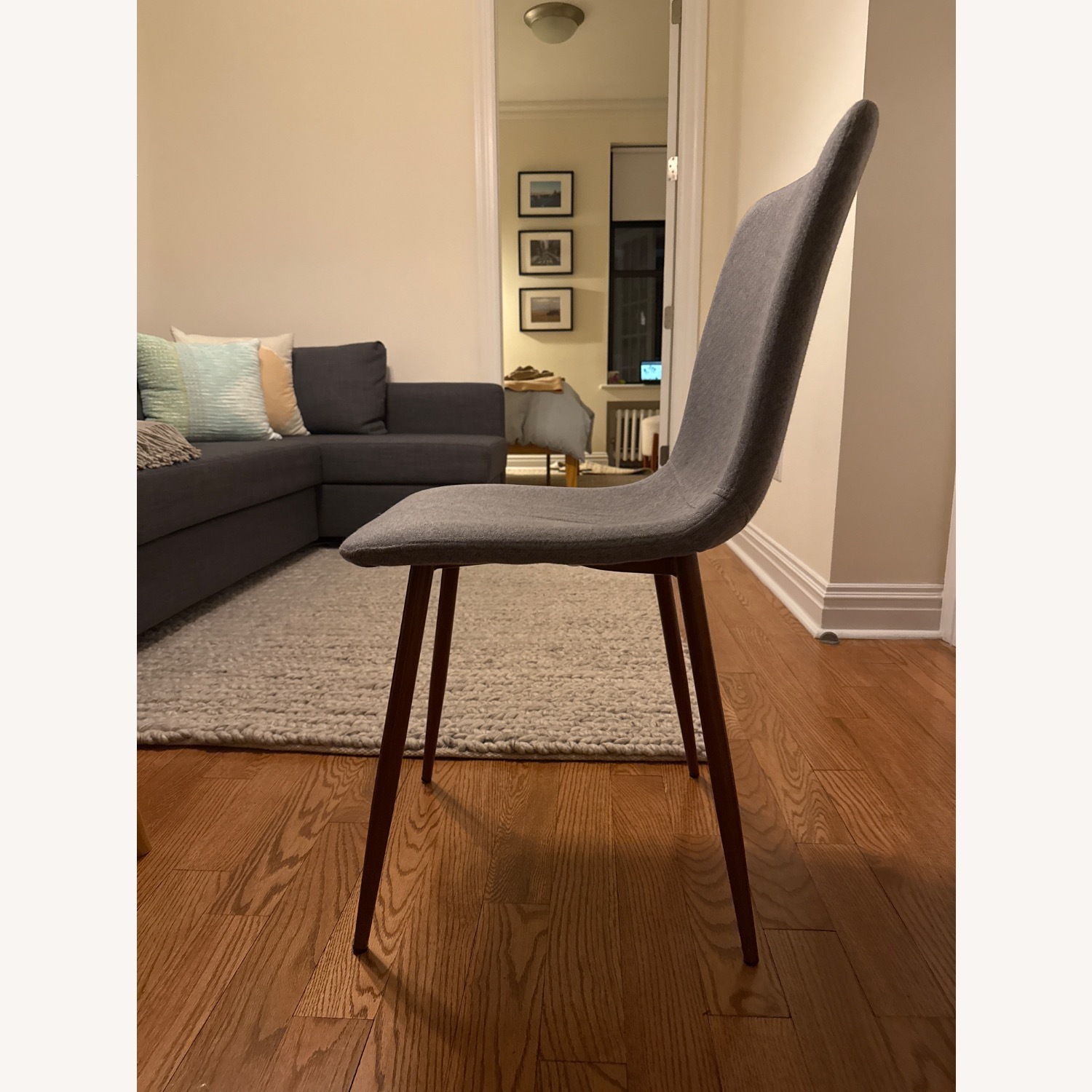 Amazon Light Gray Fabric Dining Chairs - image-3