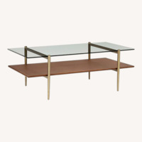West Elm Dark Brown Wood Coffee Table