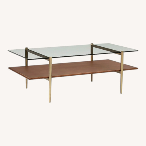 Used West Elm Dark Brown Wood Coffee Table for sale on AptDeco