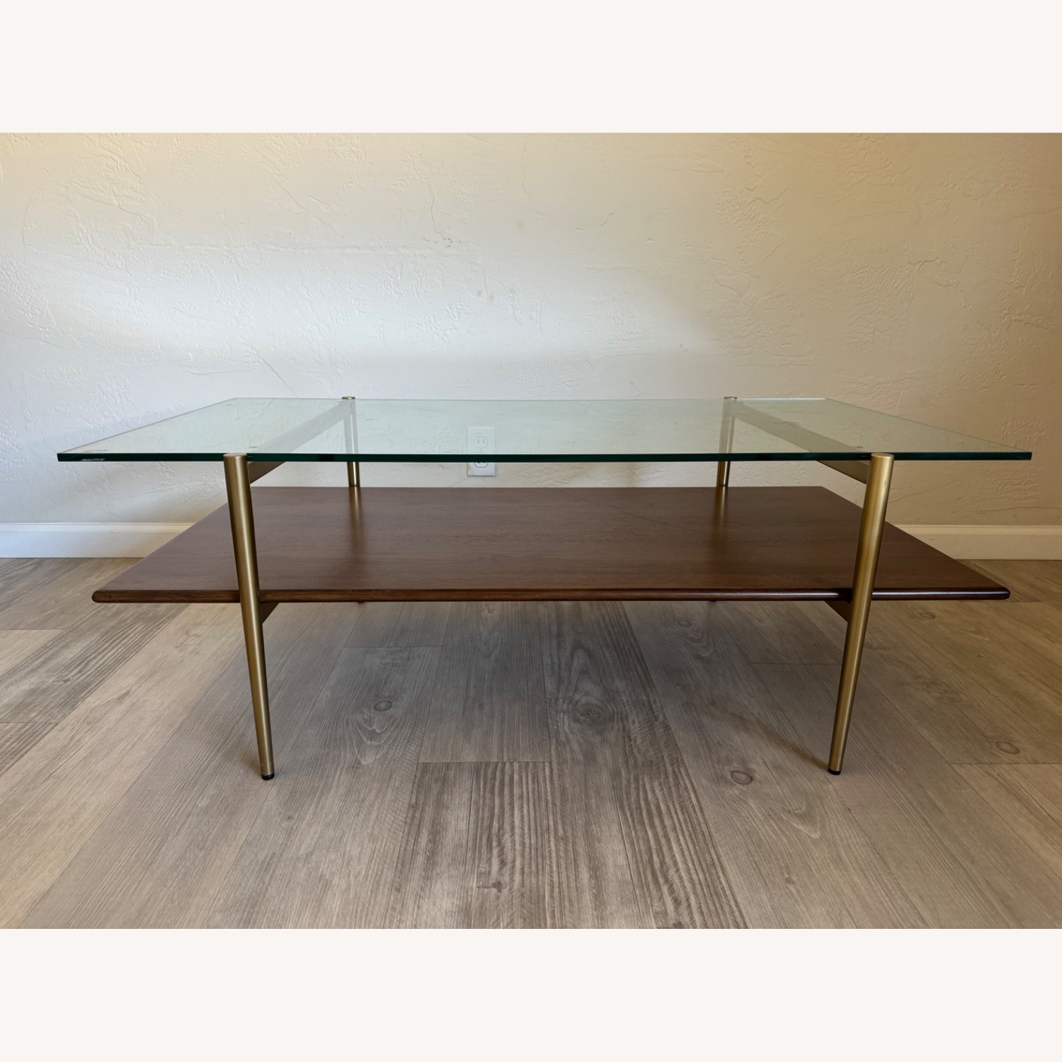 West Elm Dark Brown Wood Coffee Table - image-2