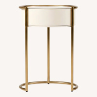 West Elm White Metal Nightstand