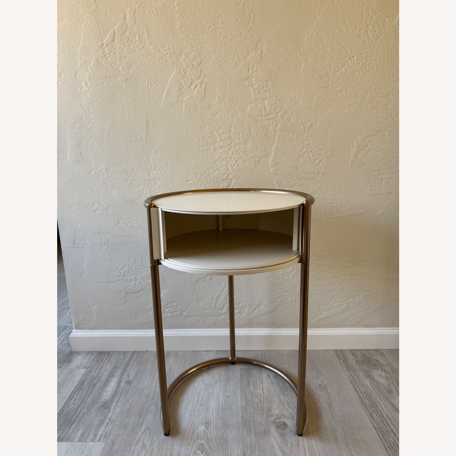 West Elm White Metal Nightstand - image-2