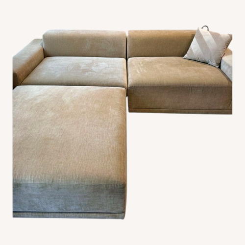 Used CB2 Faible Natural Velvet 3+ Piece Sectional for sale on AptDeco