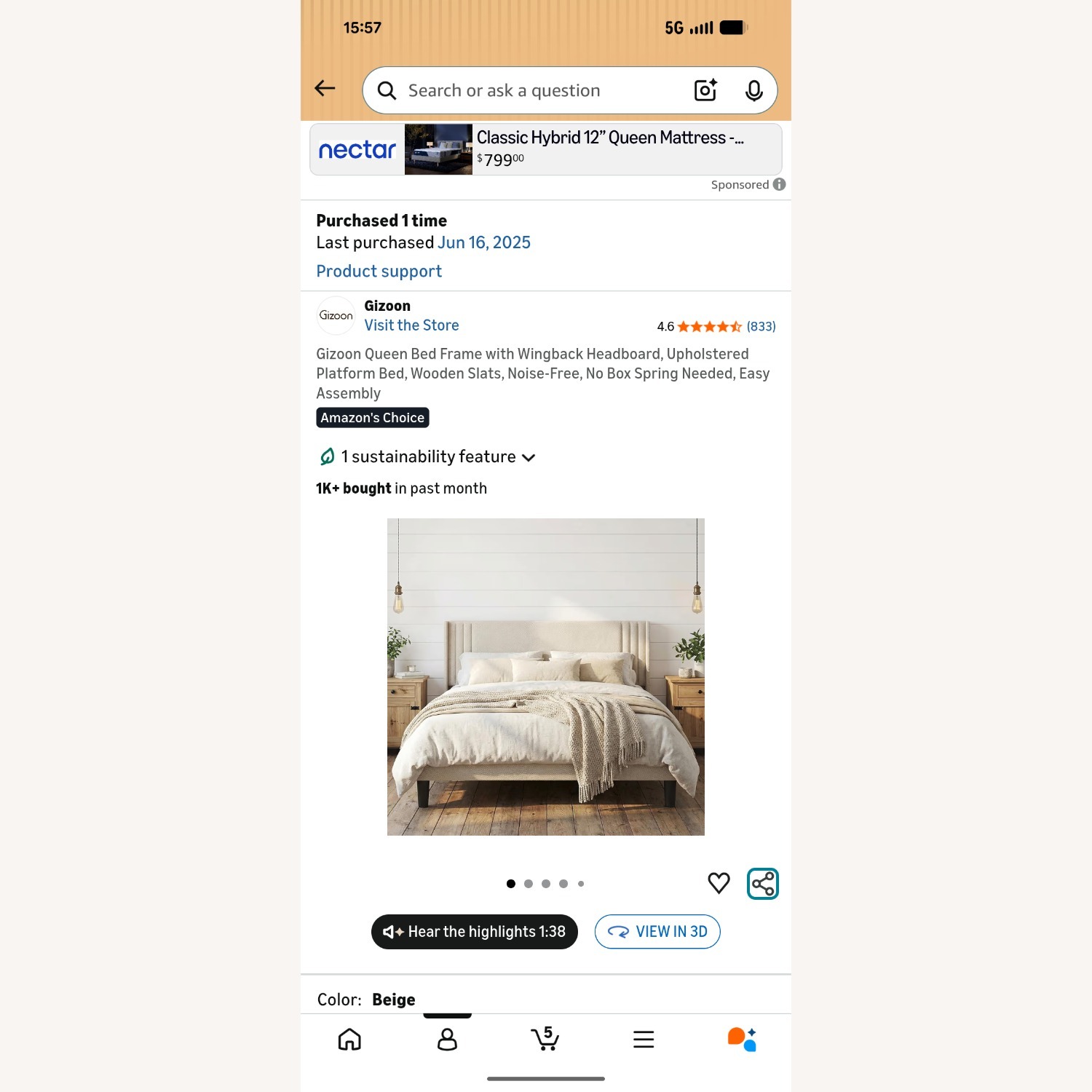 Amazon Bed Frame Queen Bed - image-2