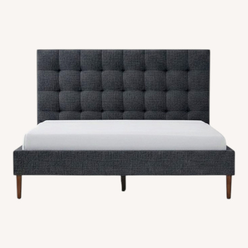Used West Elm Emmett Dark Gray Queen Bed for sale on AptDeco