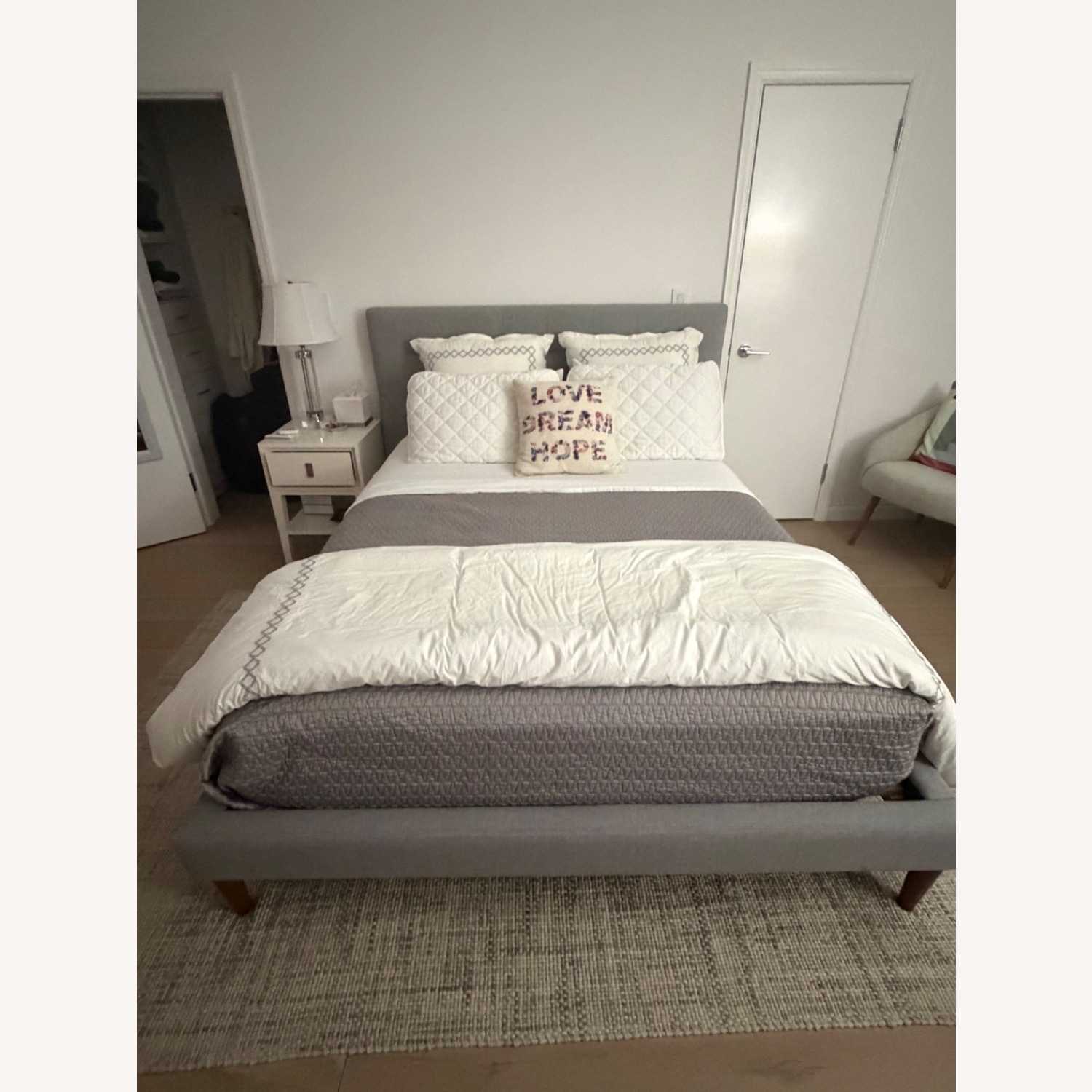 West Elm Emmett Dark Gray Queen Bed - image-1