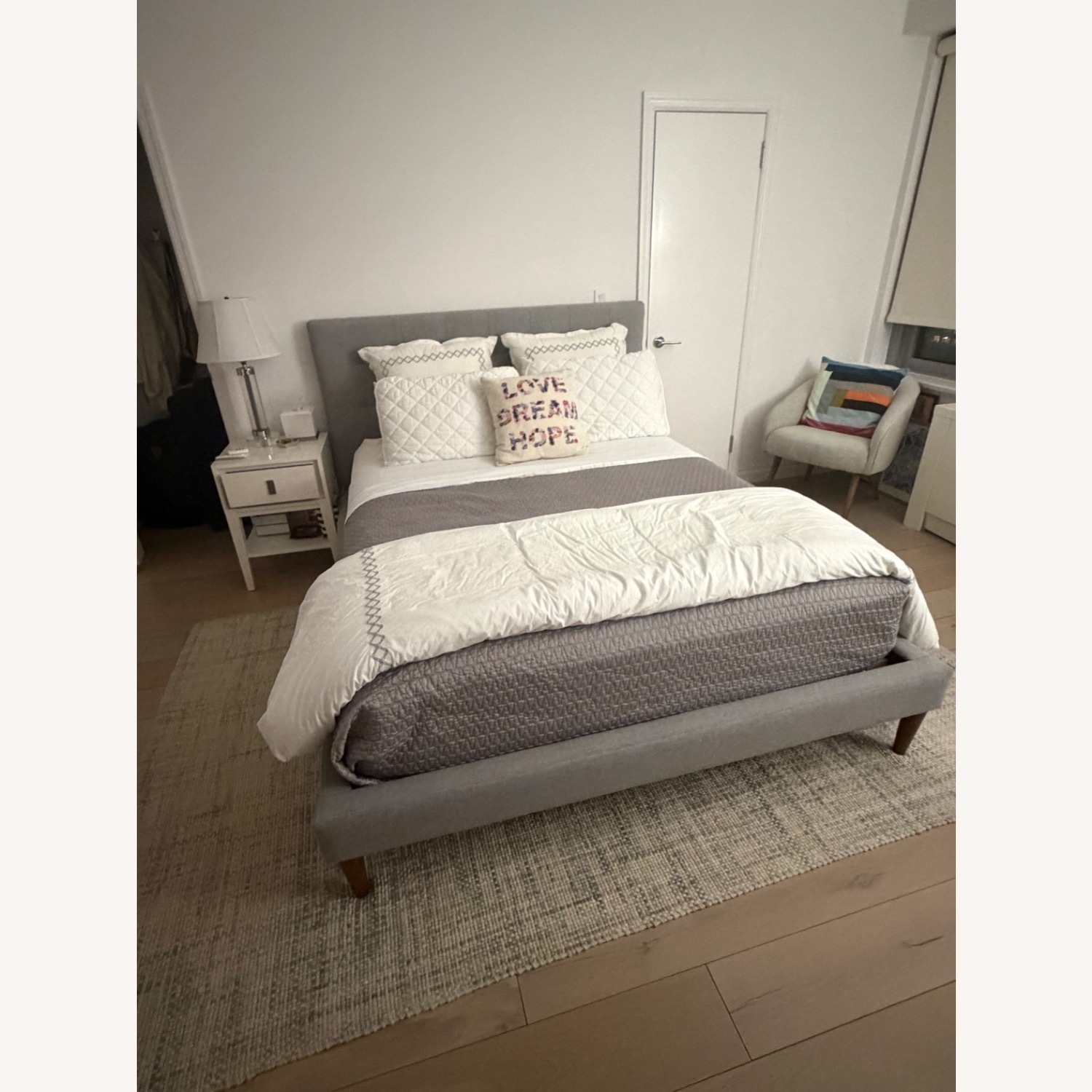 West Elm Emmett Dark Gray Queen Bed - image-2