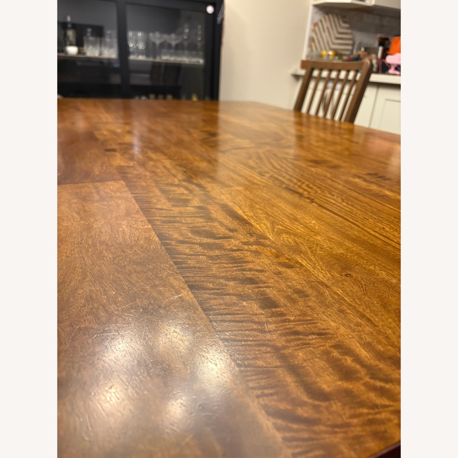 Crate & Barrel 65" Dark Brown Wood Dining Table - image-3