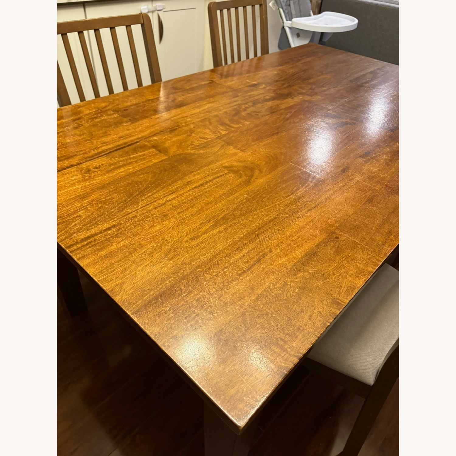 Crate & Barrel 65" Dark Brown Wood Dining Table - image-2