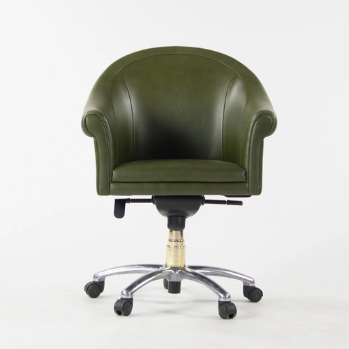 Used Poltrona Frau Sinan Green Leather Office Chair for sale on AptDeco