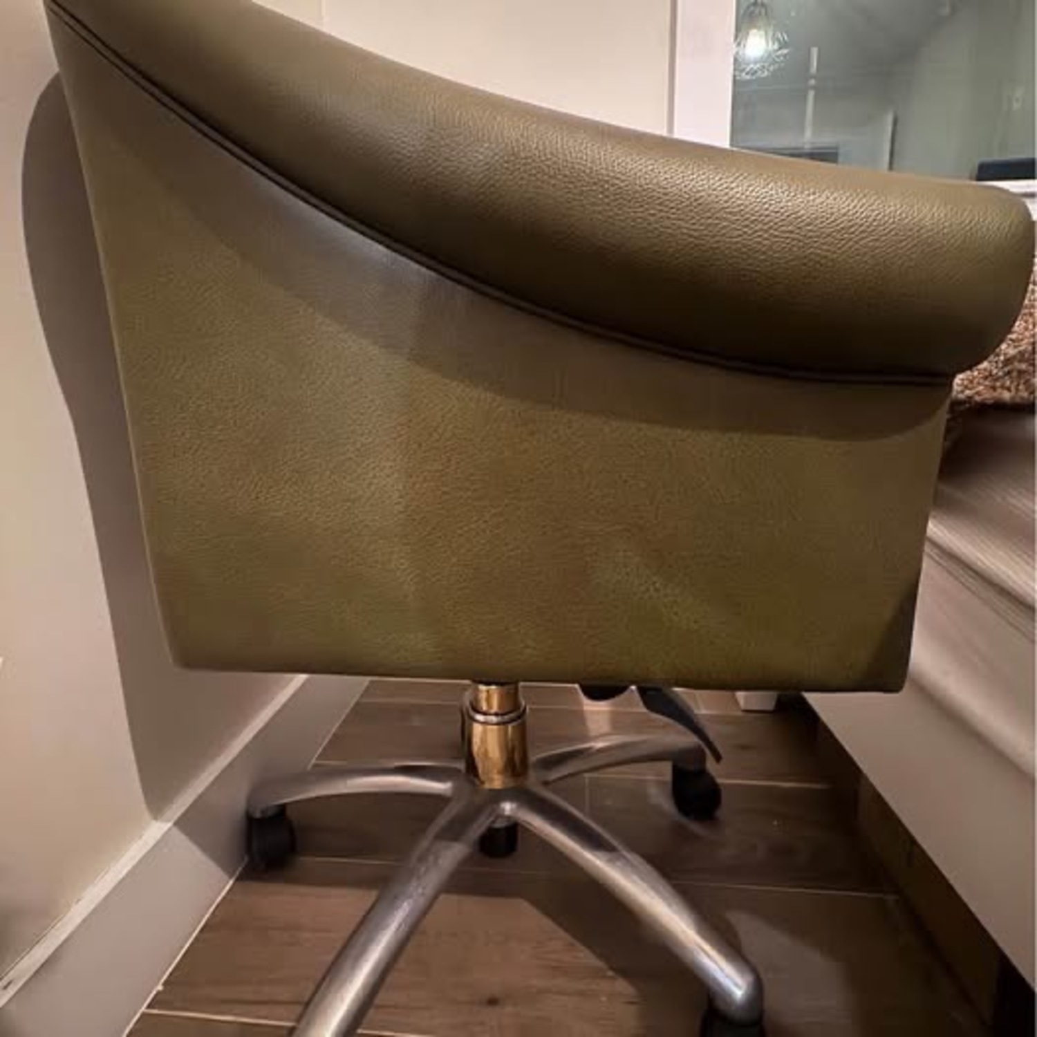 Poltrona Frau Sinan Green Leather Office Chair - image-3