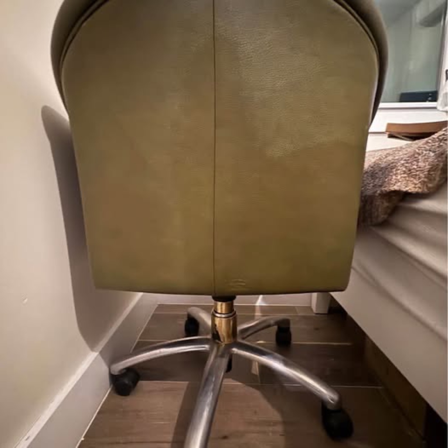 Poltrona Frau Sinan Green Leather Office Chair - image-2