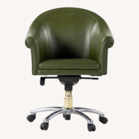 Poltrona Frau Sinan Green Leather Office Chair