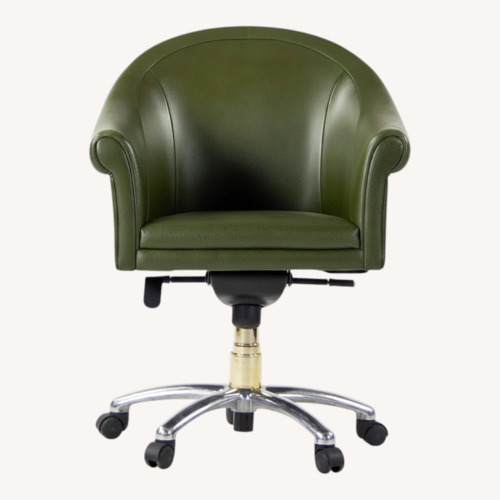 Used Poltrona Frau Sinan Green Leather Office Chair for sale on AptDeco